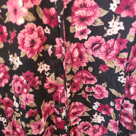 Jamie Brooke Floral Maxi Dress – Black with Pink & White Flowers – Size L – 100% - Picture 6 of 6